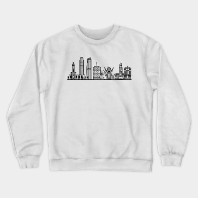 Los Angeles Skyline in black with details Crewneck Sweatshirt by Mesyo